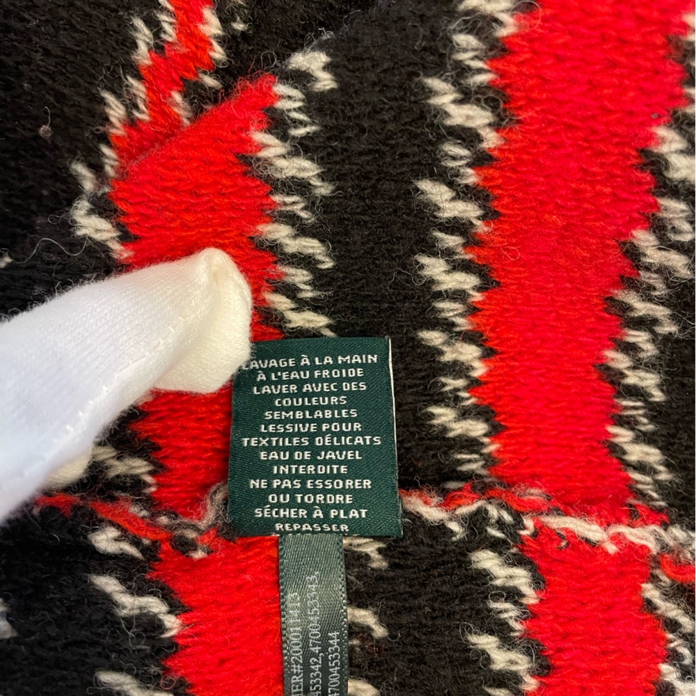 Lauren Ralph Lauren Red and Black Knit Cardigan Southwest - Picture 13 of 13